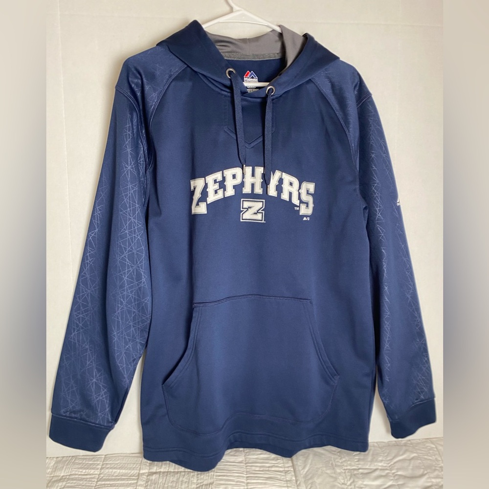 Vtg New Orleans Zephyrs Hoodie M Navy Blue MiLB Minor League Baseball Sweatshirt